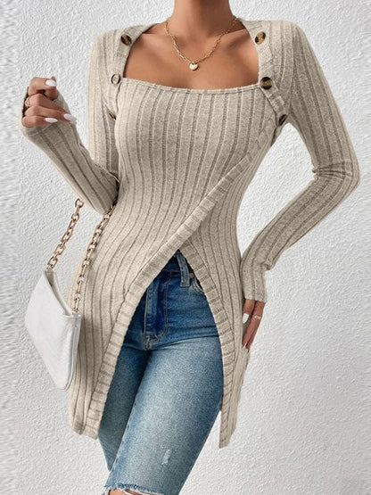 Blaze - Irregular Long Sweater by The Nevermore – Unique Sweaters by Nevermore Lifestyle & Tech | L Apricot