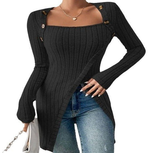 Blaze - Irregular Long Sweater by The Nevermore – Unique Sweaters by Nevermore Lifestyle & Tech | L Black