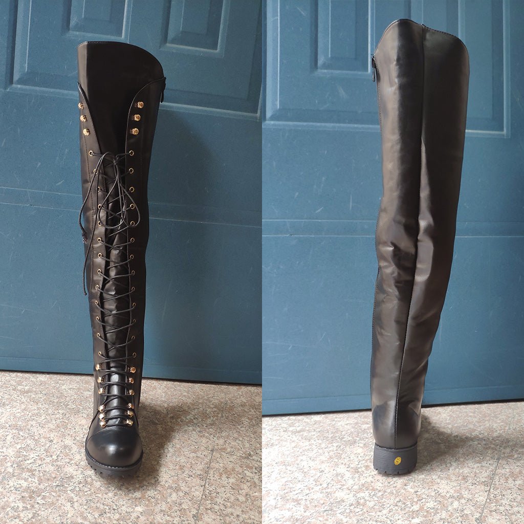 Blaze Trail Lace-Up Over-The-Knee Boots by The Nevermore
