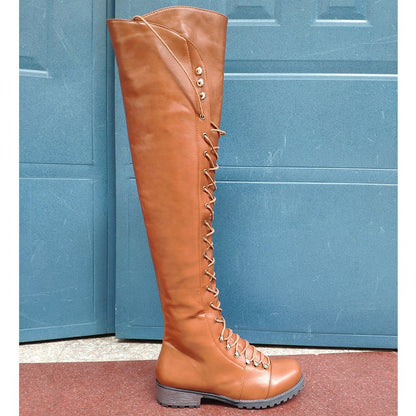 Blaze Trail Lace-Up Over-The-Knee Boots by The Nevermore