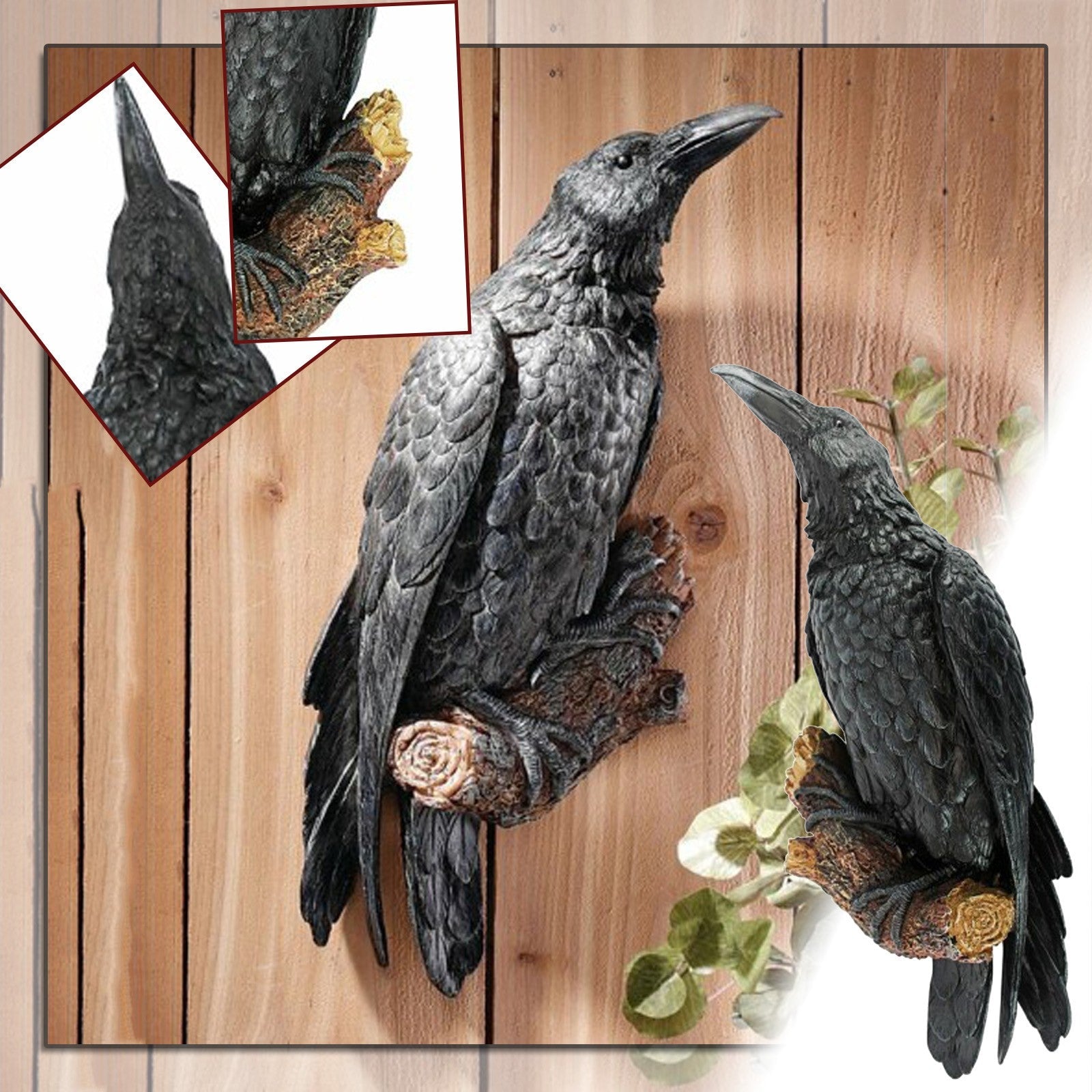 Bleakwind - The Nevermore Gothic Home Decore Black Crow Resin Wall Hanging – Unique Home Decor by Nevermore Lifestyle & Tech | Black