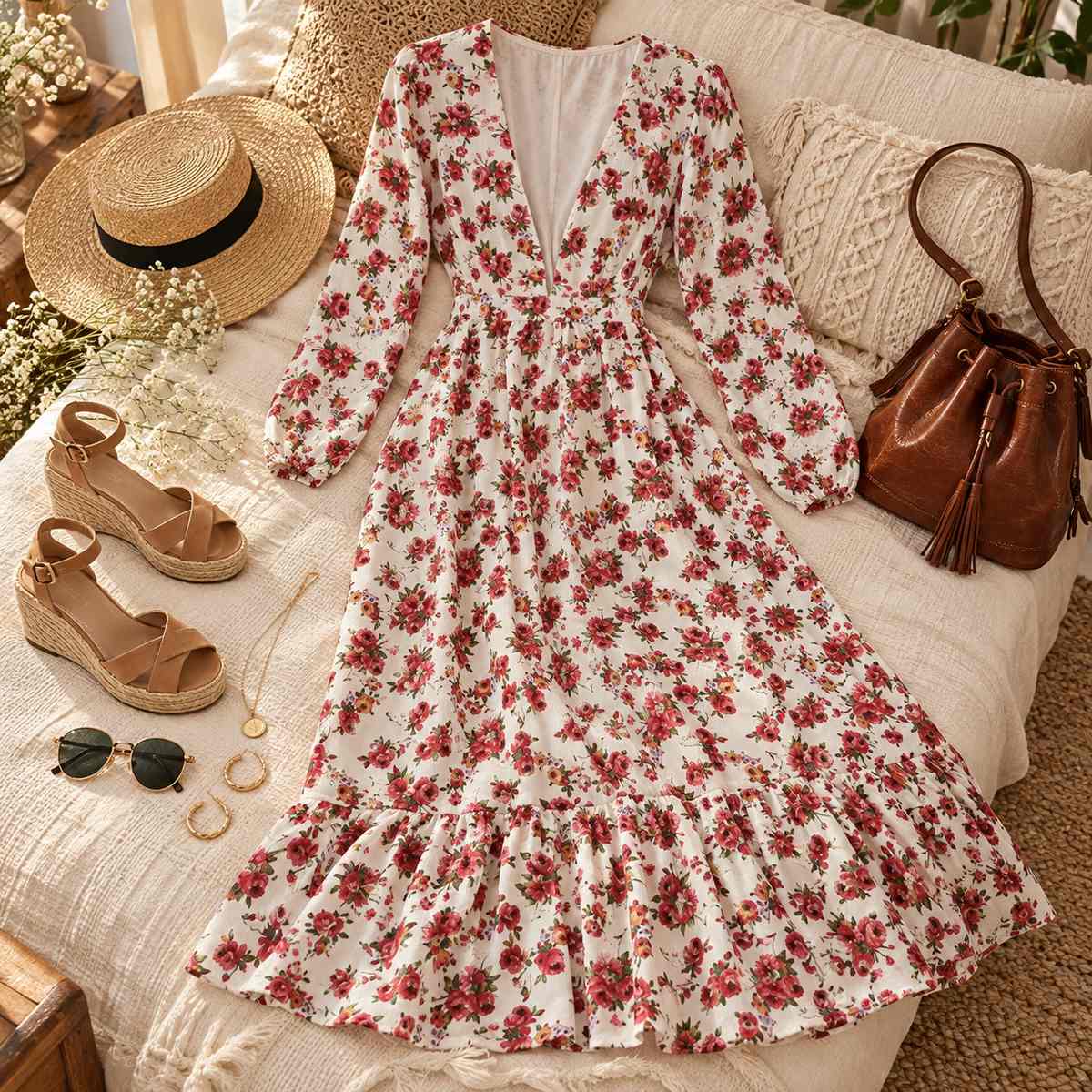 BlossomBreeze – Bohemian Swing Dress by The Nevermore – Unique Boho Dresses by The Nevermore | L