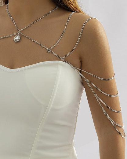 Body Chain a Jewelry with Diamonds - The Nevermore Body Chains for Women – Unique Body Chains by Nevermore Lifestyle & Tech | Silver