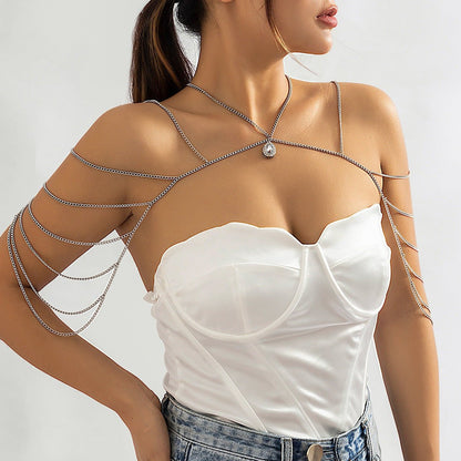 Body Chain a Jewelry with Diamonds - The Nevermore Body Chains for Women – Unique Body Chains by Nevermore Lifestyle & Tech | Silver