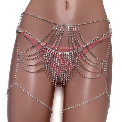 Body Chain with Rhinestone a Jewelry for Waist - The Nevermore Body Chains for Women – Unique Body Chains by Nevermore Lifestyle & Tech | Suit Silver