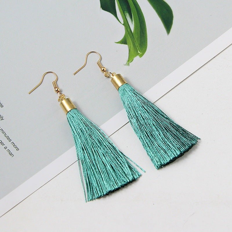 Bohemian Basic Tassel - The Nevermore Boho Earrings – Unique Boho Accessories by Nevermore Lifestyle & Tech | Green