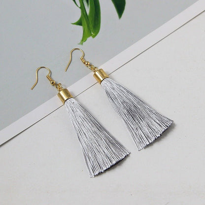 Bohemian Basic Tassel - The Nevermore Boho Earrings – Unique Boho Accessories by Nevermore Lifestyle & Tech | Grey