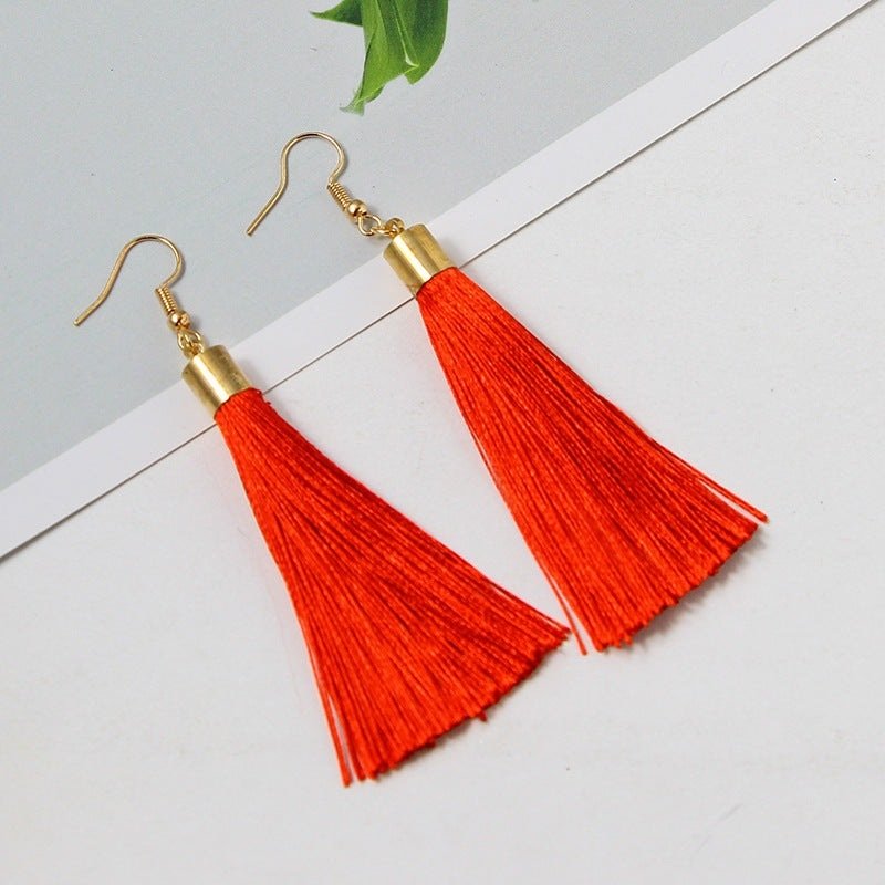 Bohemian Basic Tassel - The Nevermore Boho Earrings – Unique Boho Accessories by Nevermore Lifestyle & Tech | Red