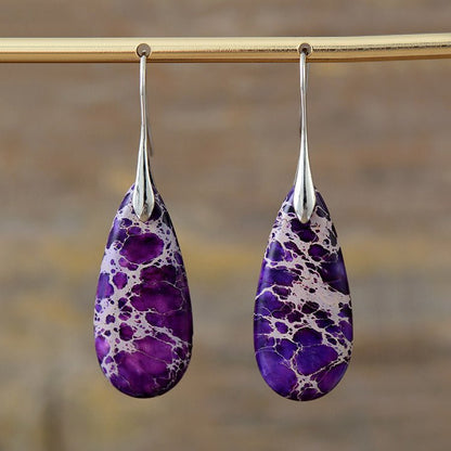 Bohemian Emperor Water Drop Stone - The Nevermore Boho Earrings for Women – Unique Boho Accessories by Nevermore Lifestyle & Tech | Purple