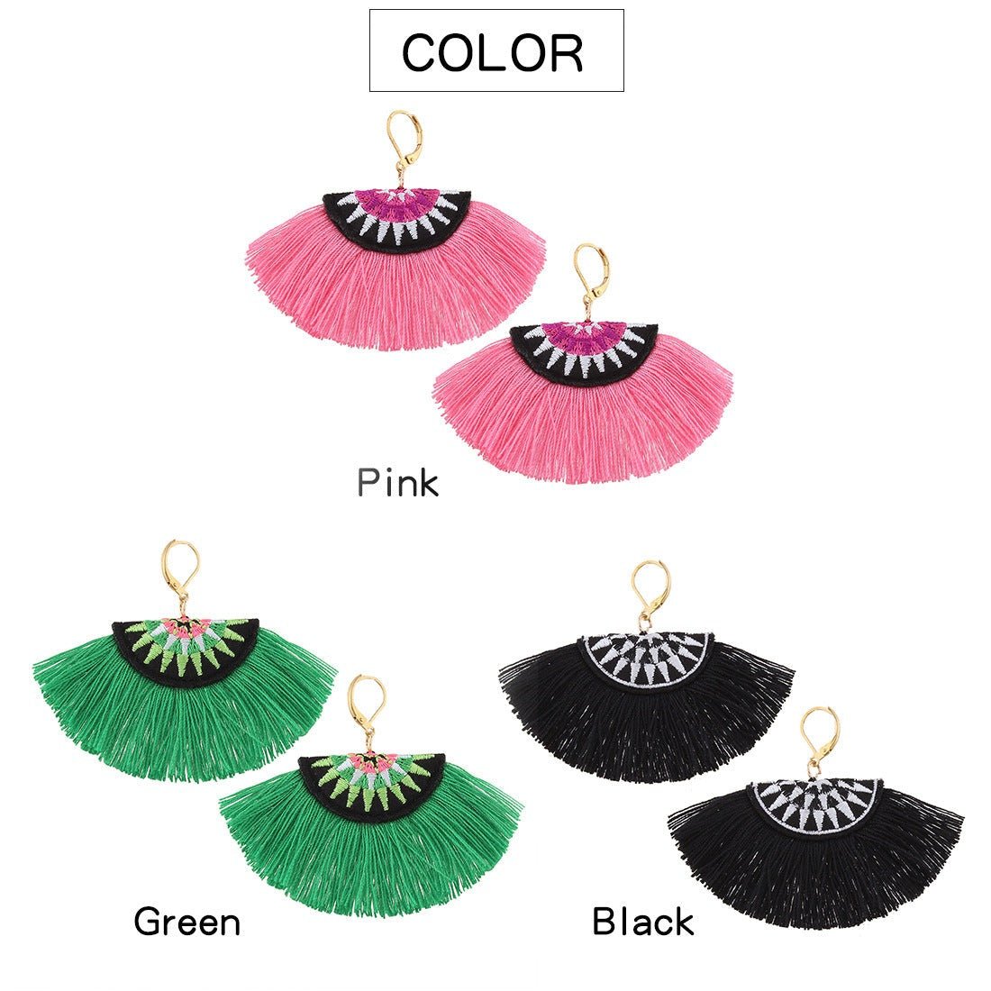 Bohemian Fringe - The Nevermore Boho Earrings – Unique Boho Accessories by Nevermore Lifestyle & Tech | Black