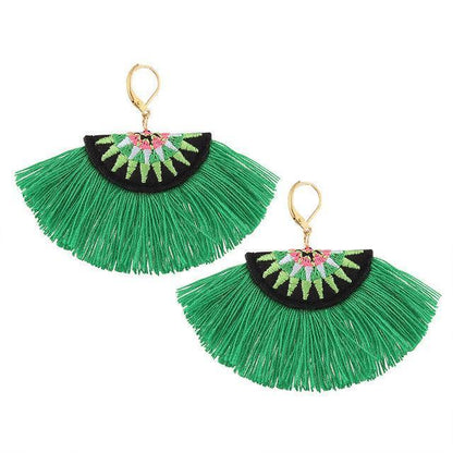 Bohemian Fringe - The Nevermore Boho Earrings – Unique Boho Accessories by Nevermore Lifestyle & Tech | Green