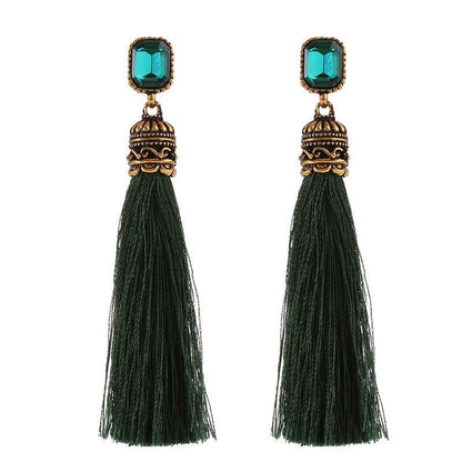 Bohemian Long - The Nevermore Boho Earrings – Unique Boho Accessories by Nevermore Lifestyle & Tech | Blackish green