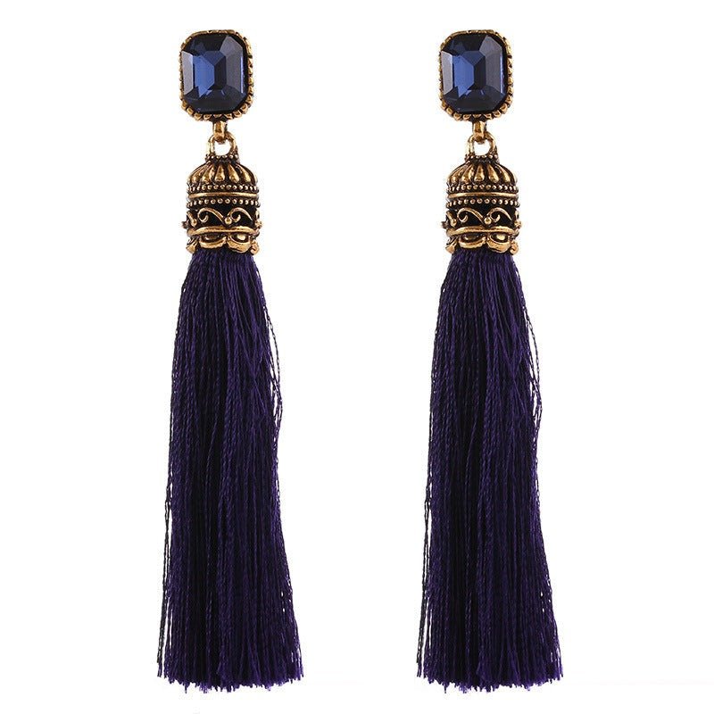 Bohemian Long - The Nevermore Boho Earrings – Unique Boho Accessories by Nevermore Lifestyle & Tech | Dark blue
