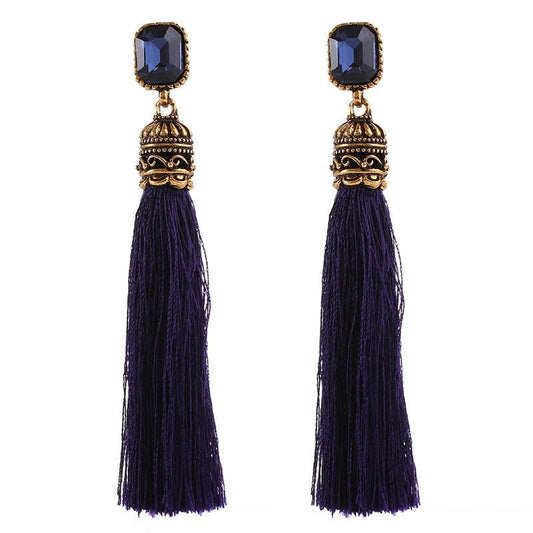 Bohemian Long - The Nevermore Boho Earrings – Unique Boho Accessories by Nevermore Lifestyle & Tech | Dark blue