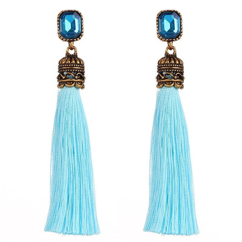 Bohemian Long - The Nevermore Boho Earrings – Unique Boho Accessories by Nevermore Lifestyle & Tech | Lake blue