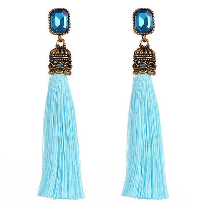 Bohemian Long - The Nevermore Boho Earrings – Unique Boho Accessories by Nevermore Lifestyle & Tech | Lake blue