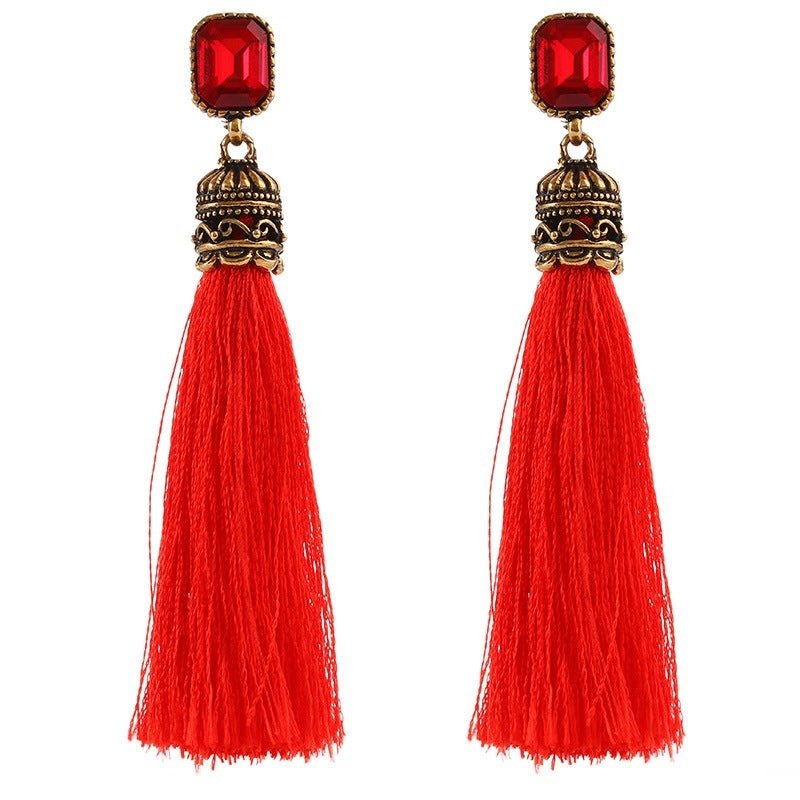 Bohemian Long - The Nevermore Boho Earrings – Unique Boho Accessories by Nevermore Lifestyle & Tech | Red