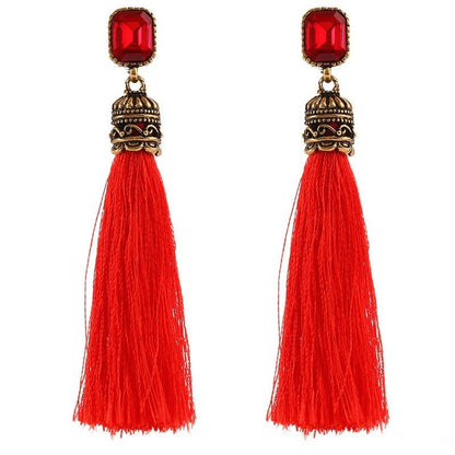 Bohemian Long - The Nevermore Boho Earrings – Unique Boho Accessories by Nevermore Lifestyle & Tech | Red