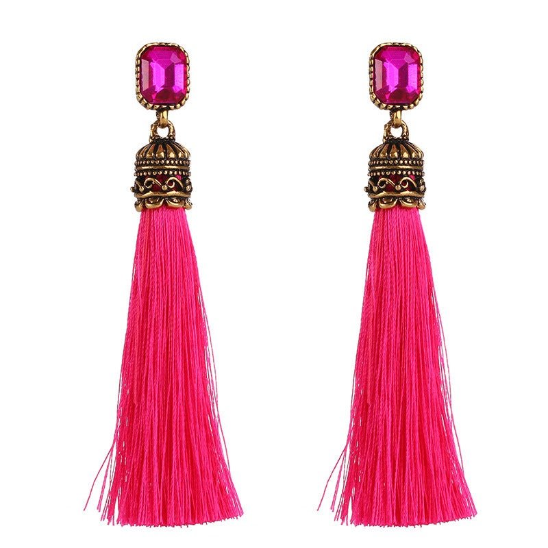 Bohemian Long - The Nevermore Boho Earrings – Unique Boho Accessories by Nevermore Lifestyle & Tech | Rose red