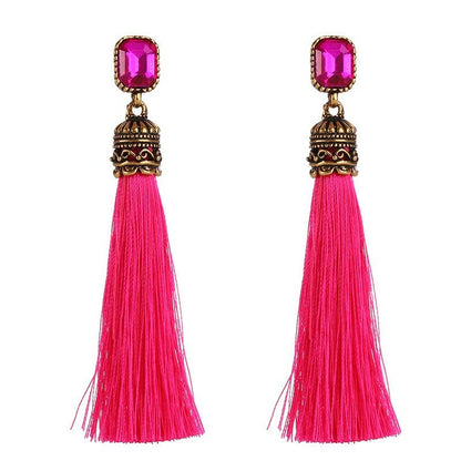 Bohemian Long - The Nevermore Boho Earrings – Unique Boho Accessories by Nevermore Lifestyle & Tech | Rose red