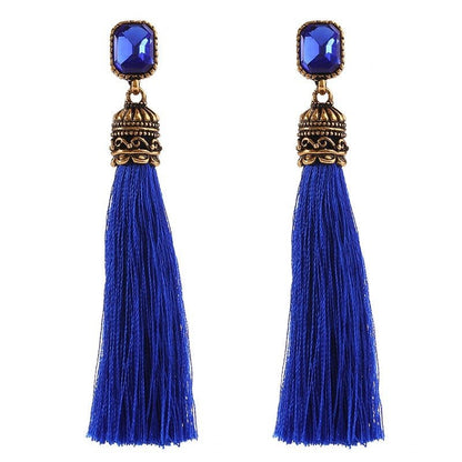 Bohemian Long - The Nevermore Boho Earrings – Unique Boho Accessories by Nevermore Lifestyle & Tech | Sapphire blue