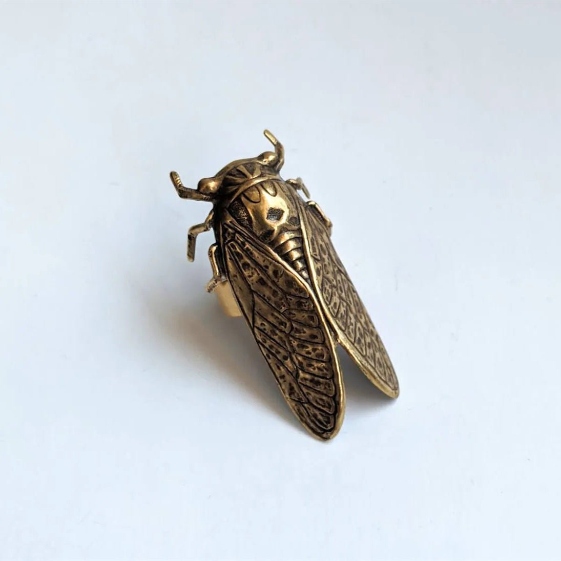 Brass Cicada - The Nevermore Adjustable Steampunk Ring