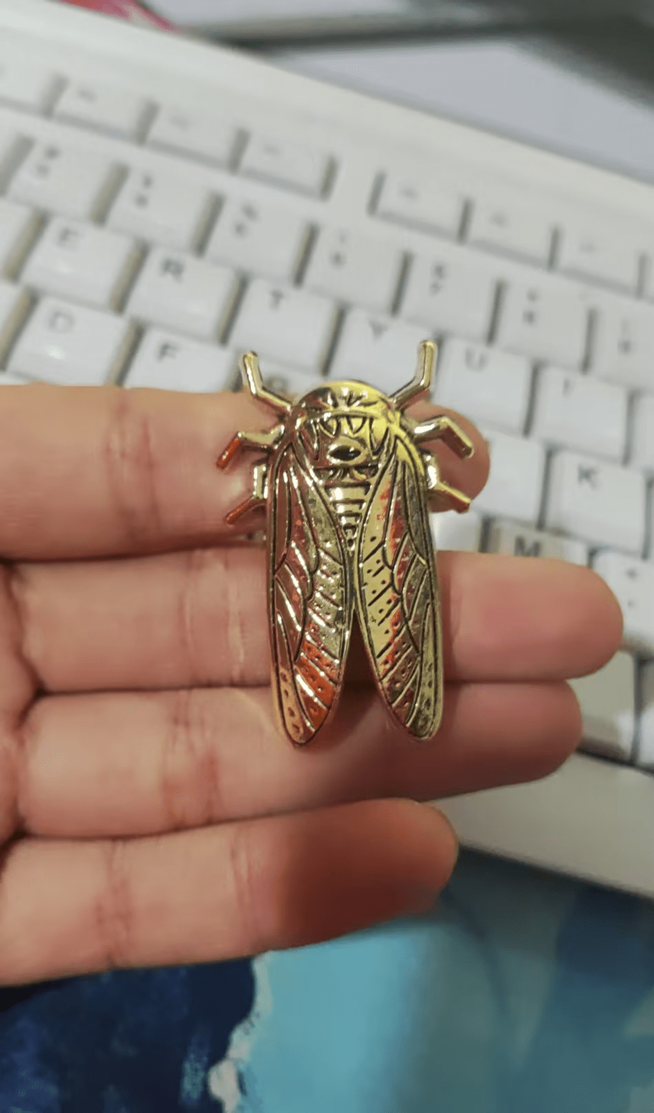 Brass Cicada - The Nevermore Adjustable Steampunk Ring