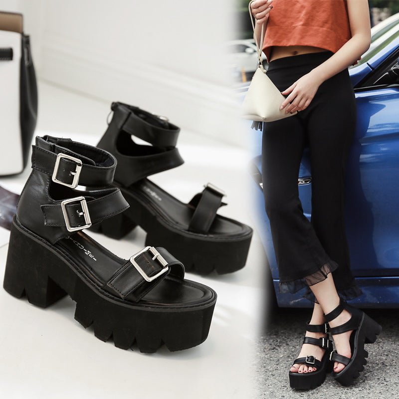 Buckle Bliss - Chic Roman Sandals for Women by The Nevermore