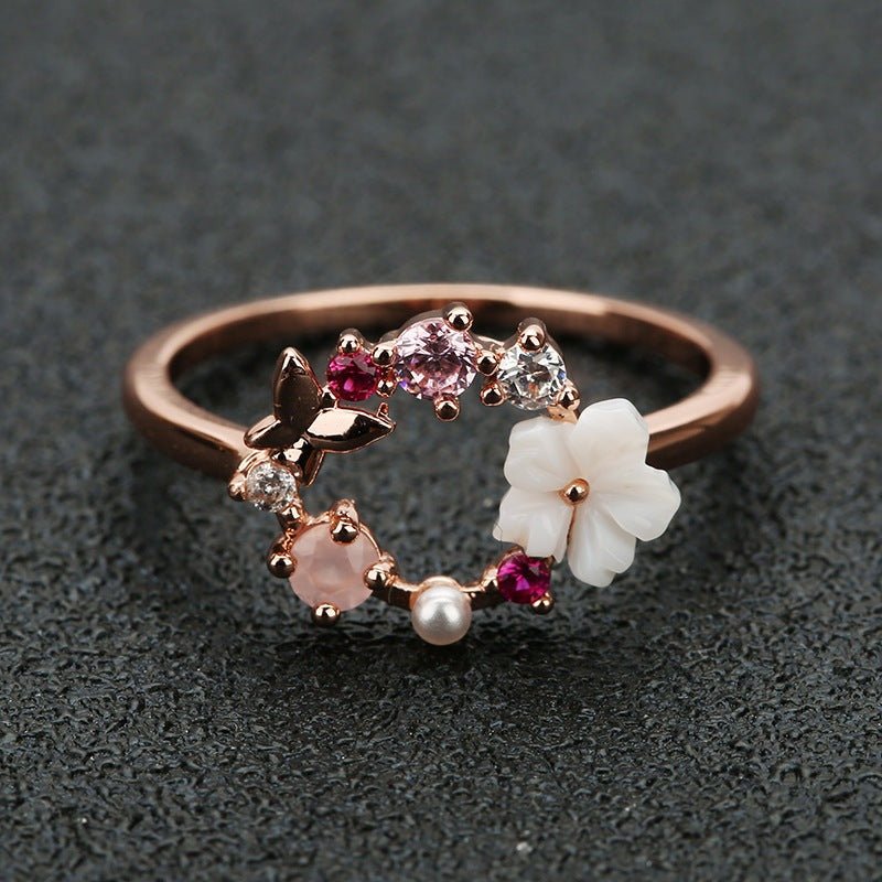 Butterfly flower - The Nevermore Ring – Unique Rings for Women by Nevermore Lifestyle & Tech | 10 number Rose Gold