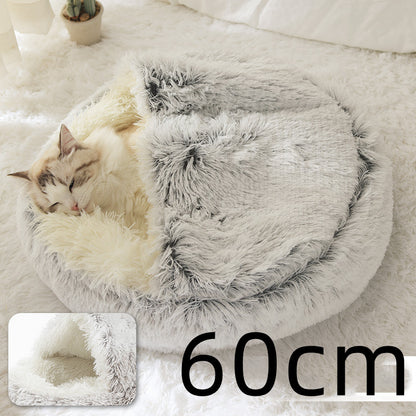 Dog And Cat Winter Warm Bed House for Pets Soft Long Plush - The Nevermore Pet Beds and Furniture