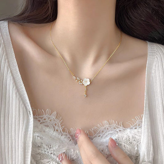 Camellia Lune – Sterling Silver Floral Necklace by The Nevermore – Unique Pendants - Necklaces by Nevermore Lifestyle & Tech | Pure Silver Gold