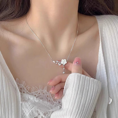 Camellia Lune – Sterling Silver Floral Necklace by The Nevermore – Unique Pendants - Necklaces by Nevermore Lifestyle & Tech | Pure Silver Gold