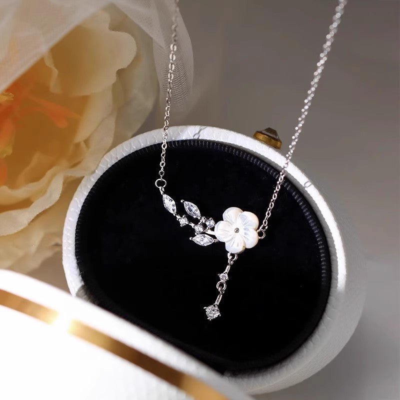 Camellia Lune – Sterling Silver Floral Necklace by The Nevermore – Unique Pendants - Necklaces by Nevermore Lifestyle & Tech | Pure Silver Silver