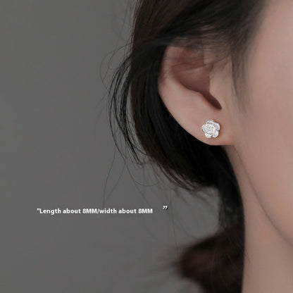 Camellia Veil – Sterling Silver Floral Studs by The Nevermore – Unique Earrings by Nevermore Lifestyle & Tech | Camellia Ear Studs