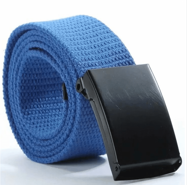 Canvas – Unisex Woven Belt by The Nevermore – Unique Belts by Nevermore Lifestyle & Tech | Black buckle Blue