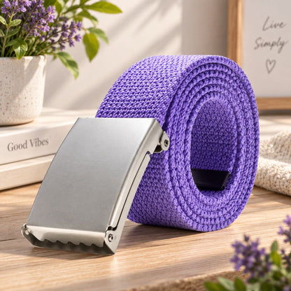 Canvas – Unisex Woven Belt by The Nevermore – Unique Belts by The Nevermore | Silver buckle Purple