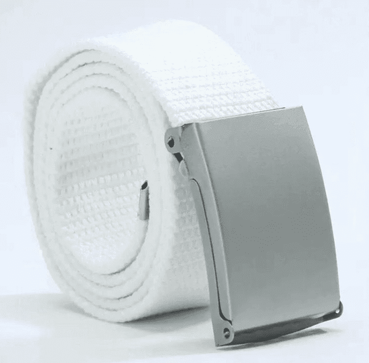 Canvas – Unisex Woven Belt by The Nevermore – Unique Belts by Nevermore Lifestyle & Tech | Silver buckle White