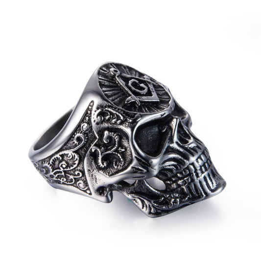 Caspian Lament - The Nevermore Gothic Stainless steel skull ring – Unique Gothic Jewelry by Nevermore Lifestyle & Tech | 10 Gold