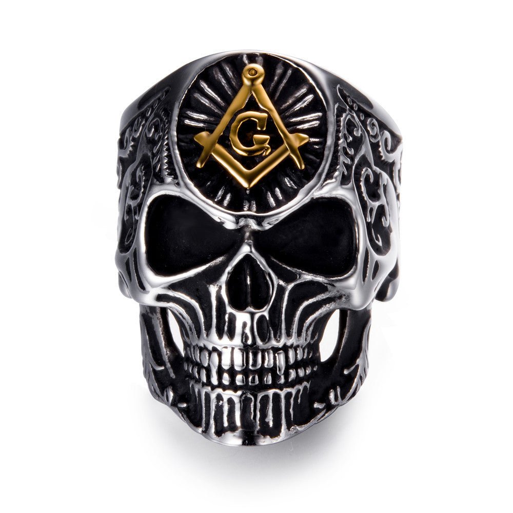 Caspian Lament - The Nevermore Gothic Stainless steel skull ring – Unique Gothic Jewelry by Nevermore Lifestyle & Tech | 10 Gold