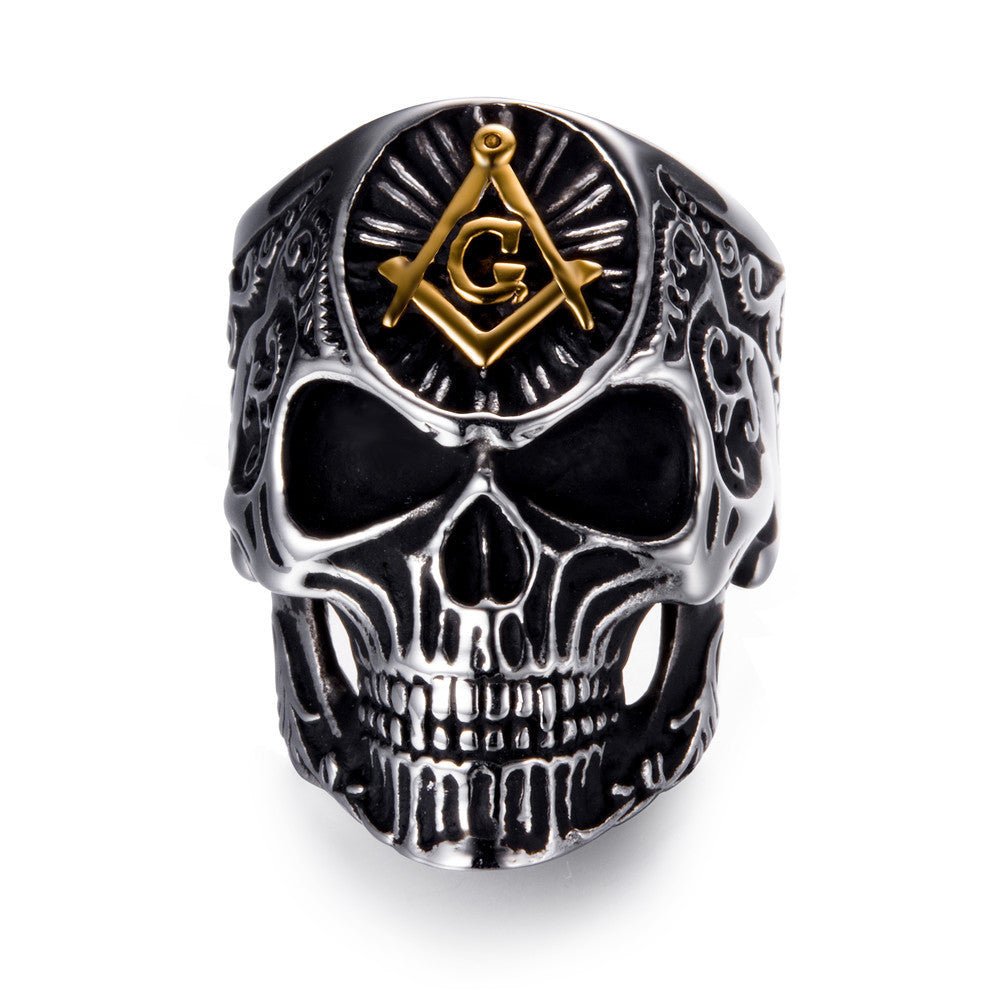 Caspian Lament - The Nevermore Gothic Stainless steel skull ring – Unique Gothic Jewelry by Nevermore Lifestyle & Tech | 10 Gold