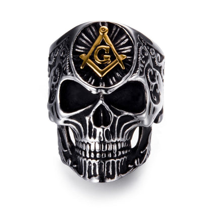Caspian Lament - The Nevermore Gothic Stainless steel skull ring – Unique Gothic Jewelry by Nevermore Lifestyle & Tech | 10 Gold
