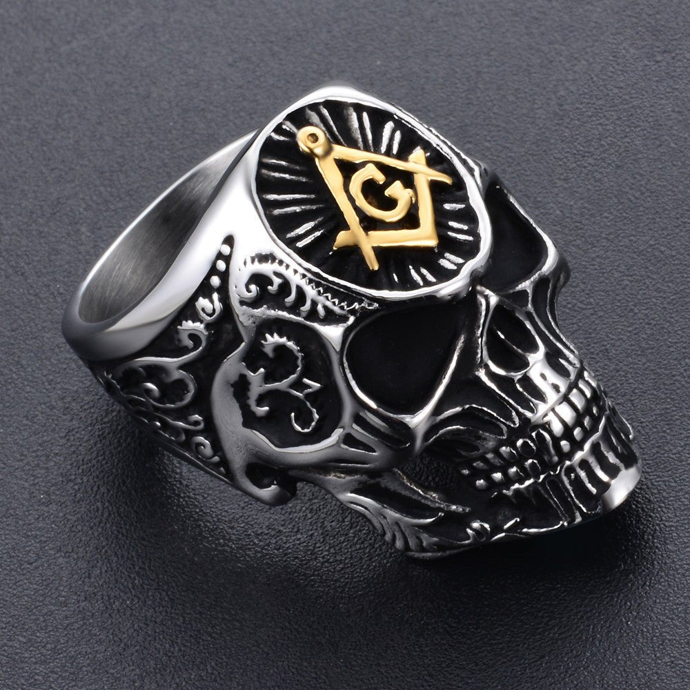 Caspian Lament - The Nevermore Gothic Stainless steel skull ring – Unique Gothic Jewelry by Nevermore Lifestyle & Tech | 10 Gold