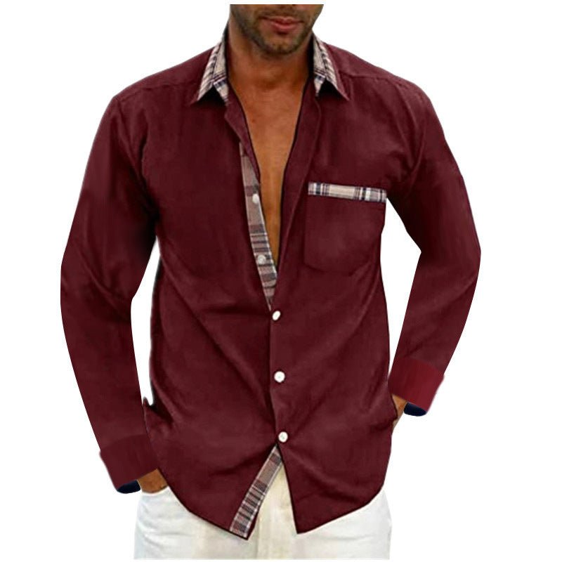 Casual Solid Color Long Sleeve Shirt - The Nevermore T-Shirts – Unique Shirts by Nevermore Lifestyle & Tech | L Wine Red