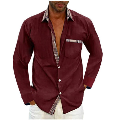 Casual Solid Color Long Sleeve Shirt - The Nevermore T-Shirts – Unique Shirts by Nevermore Lifestyle & Tech | L Wine Red