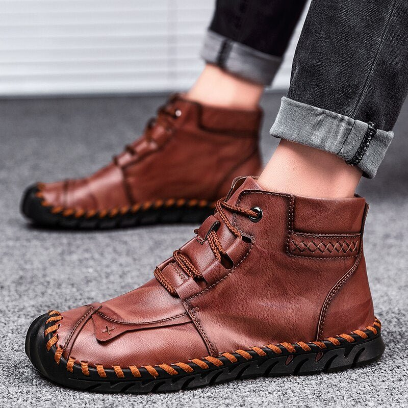 CasualLeather - Breathable Non - Slip Tooling Boots by The Nevermore – Unique Shoes by Nevermore Lifestyle & Tech | 38 Black