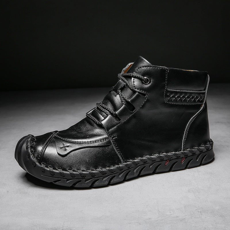CasualLeather - Breathable Non - Slip Tooling Boots by The Nevermore – Unique Shoes by Nevermore Lifestyle & Tech | 38 Black