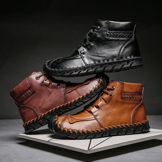 CasualLeather - Breathable Non - Slip Tooling Boots by The Nevermore – Unique Shoes by Nevermore Lifestyle & Tech | 38 Black