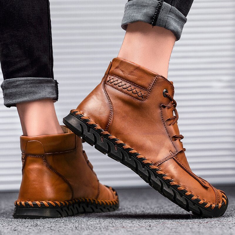 CasualLeather - Breathable Non - Slip Tooling Boots by The Nevermore – Unique Shoes by Nevermore Lifestyle & Tech | 38 Black