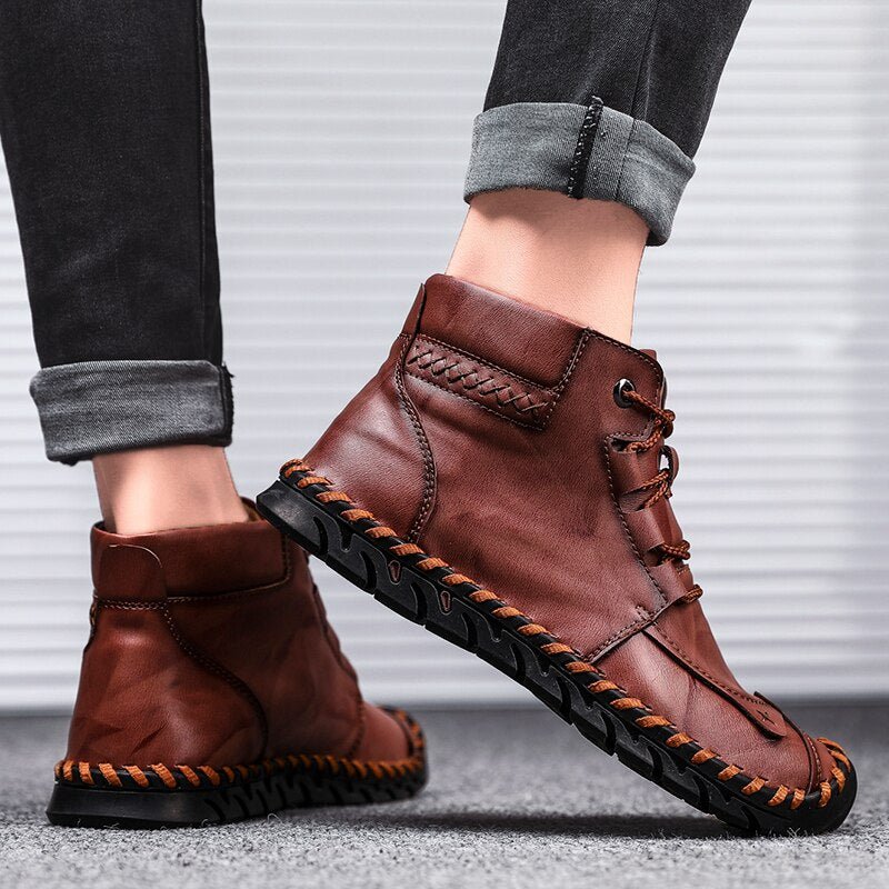 CasualLeather - Breathable Non - Slip Tooling Boots by The Nevermore – Unique Shoes by Nevermore Lifestyle & Tech | 38 Black