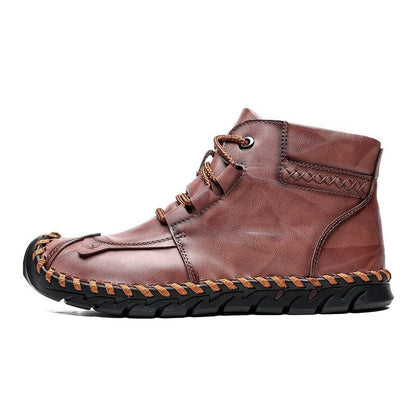CasualLeather - Breathable Non - Slip Tooling Boots by The Nevermore – Unique Shoes by Nevermore Lifestyle & Tech | 38 Red Brown